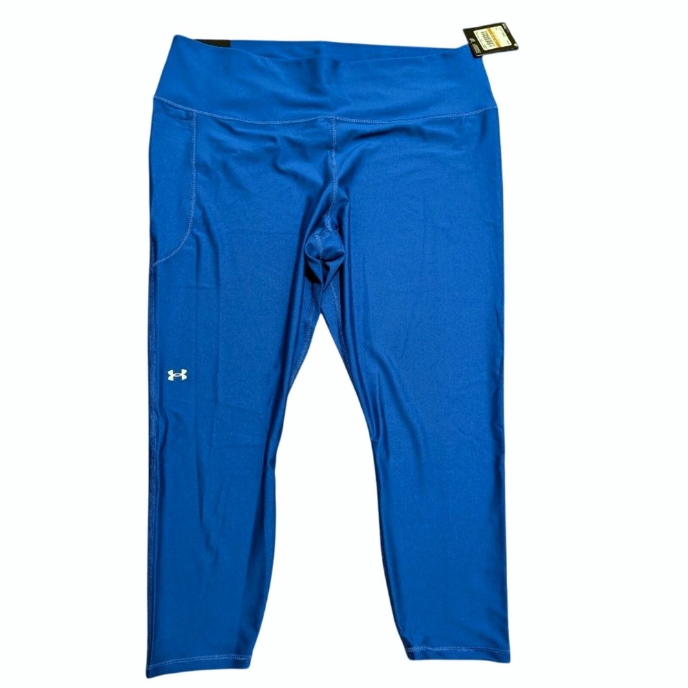Under Armour NWT Plus 3X Blue Compression High Rise Ankle Pocket Leggings NEW